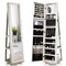 Costway 360degree Rotatable Jewelry Cabinet 2-in-1 Lockable Mirrored Organizer White/Black/Dark Brown/Gray/Blue/Pink/Purple/Dark Gray